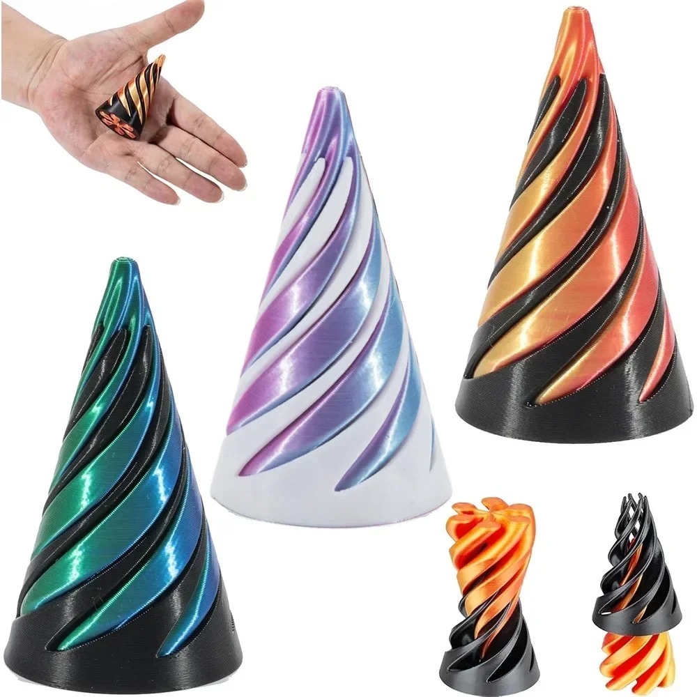3D Printing Objects - لعبة مخروطية حلزونية مطبوعة ثلاثية الأبعاد،
